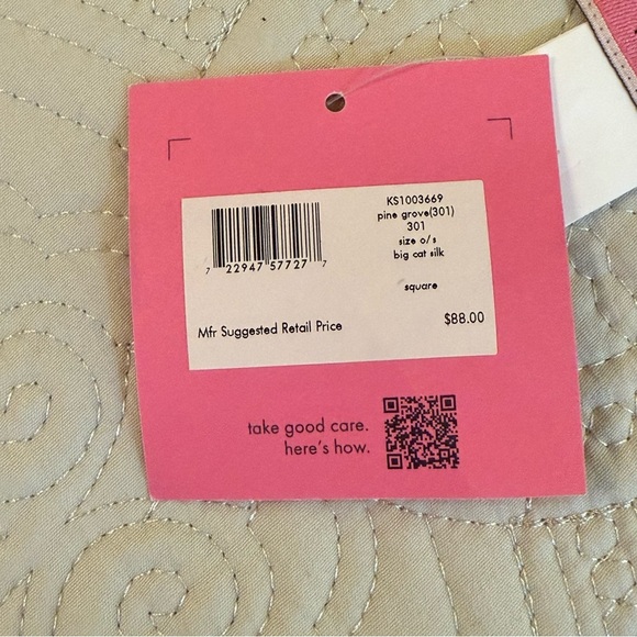 New Kate Spade New York Lady Leopard 34” Square Silk Scarf - Picture 8 of 10